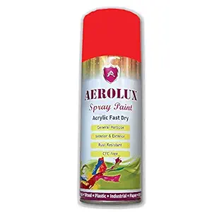 AEROLUX Multipurpose Touch up Red Colour Spray Paint Can (Red, 400ml)