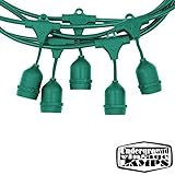 Profundidad en mm: 50. Guirnaldas luminosas de exterior, 10 Portalámparas con Calata E27 12,5 metros IP65 uso externo extensible impermeable (verde)