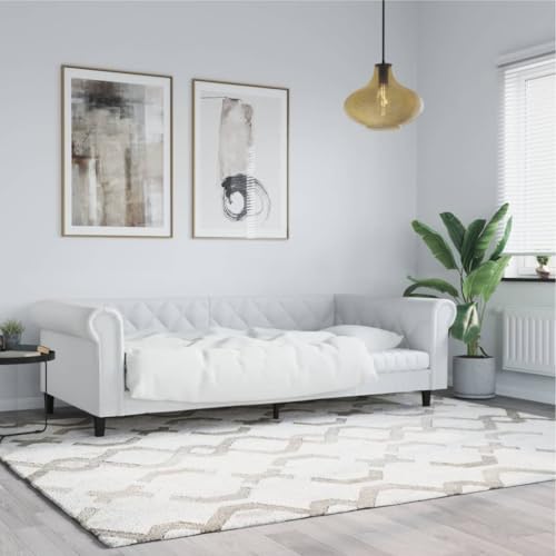 Refined Sofá Cama Cuero sintético Blanco 100x200 cm