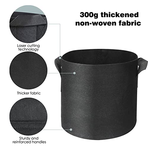 Skycase Grow Bags, 5-Pack 7 Gallon Grow Pots,Heavy Duty Thickened Nonwoven Plant Fabric Pots With Handles For Gardening #TOP3
