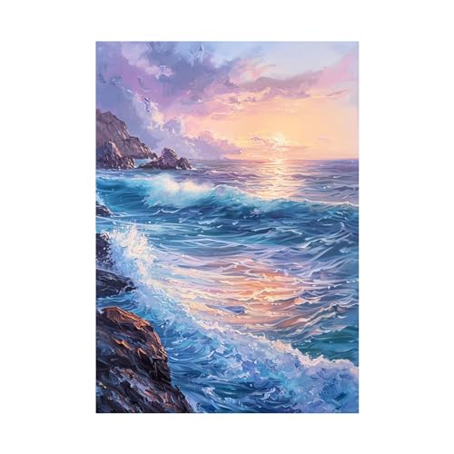 Décoration d’impression de peinture de paysage marin pour salon