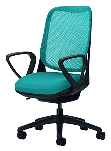 ライオン事務器 オフィスチェア サークルアーム ライド ターコイズブルー 79843
