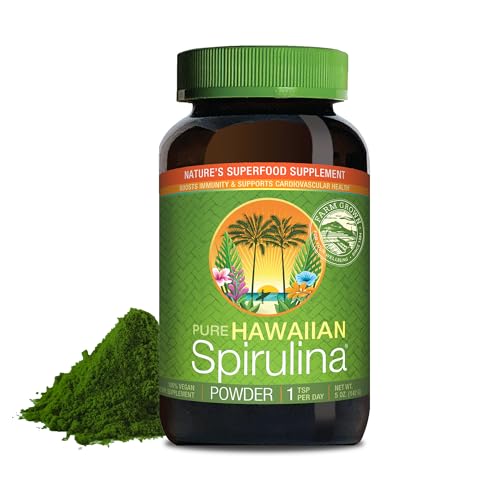 Nutrex Hawaii Pure Hawaiian Spirulina Powder - Vegan Superfood Farm Grown in Kona Non-GMO Immune Support & Cellular Energy 5 Oz
