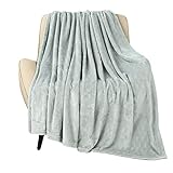 TOONOW Fleece Blanket Super Soft Cozy Throw Blanket 50' x 60', Lightweight Fuzzy Comfy Textured Flannel Blanket Warm Plush Throw Blankets for Couch, Sofa, Bed, Mirage Gray