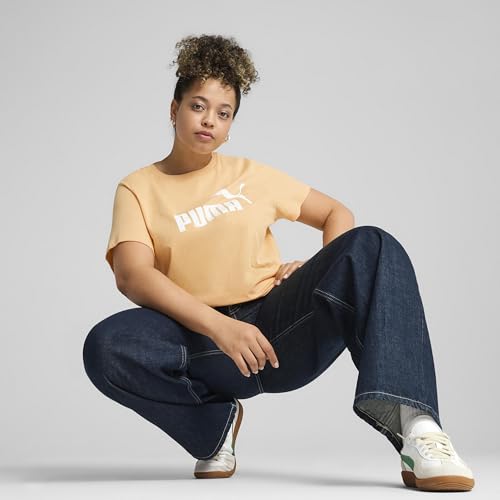Image of Puma Women Cotton Letter Print Regular Fit Tees