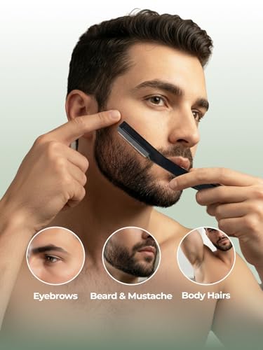 Image of Reusable Face Razor | Obsidian | Reusable Blade | Instant Hair Removal and Exfoliate | For Eyebrows, Forehead, Peach Fuzz, Chin |beard and Sideburns Shaper | Dermaplaning Tool