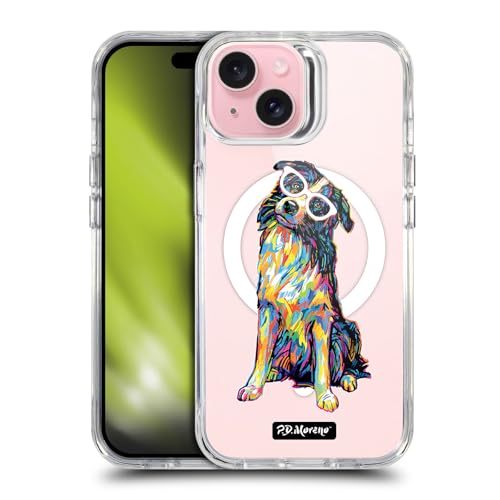 Coque Border Collie iPhone 15 Étui Antichoc MagSafe P.D. Moreno Art Gothique Apple