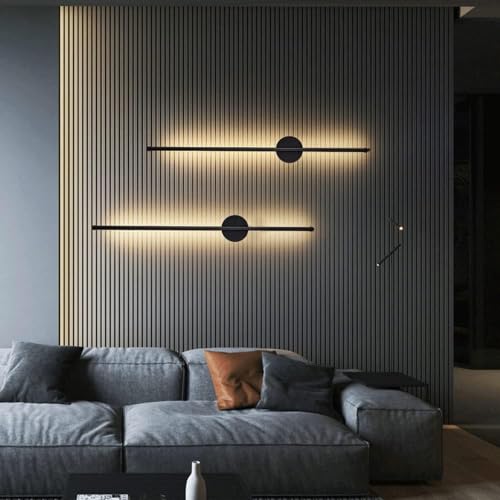 Image of Glowave Modern 600mm LED Long Tube Wall Light - Tricolour | White, Warm White, Natural White | (Black)