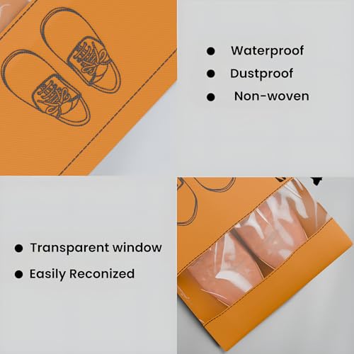 Image of Kuber Industries Pack of 12 - Shoe Bag for Travel | Shoe Cover for Storage | Shoe Pouches for Travelling | Travel Accessories Shoe Organizer | Shoe Storage Bag for Men | Orange
