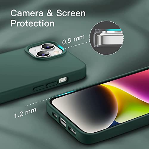 Image of NAFS Silicone Case Compatible with iPhone 14 | Camera Protect Microfiber Lining Cover | Case Cover for iPhone 14 (Green)