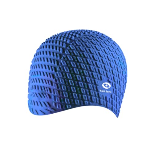 Image of First Lens Squre Swimming Cap for Men & Women - Blue - SC17