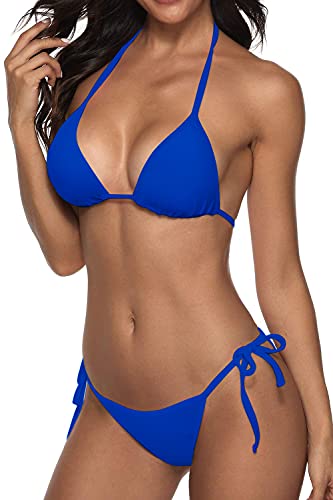Image of Women Two Piece Swimsuit Sexy Swimwear Halter String Triangle Bikini Sets