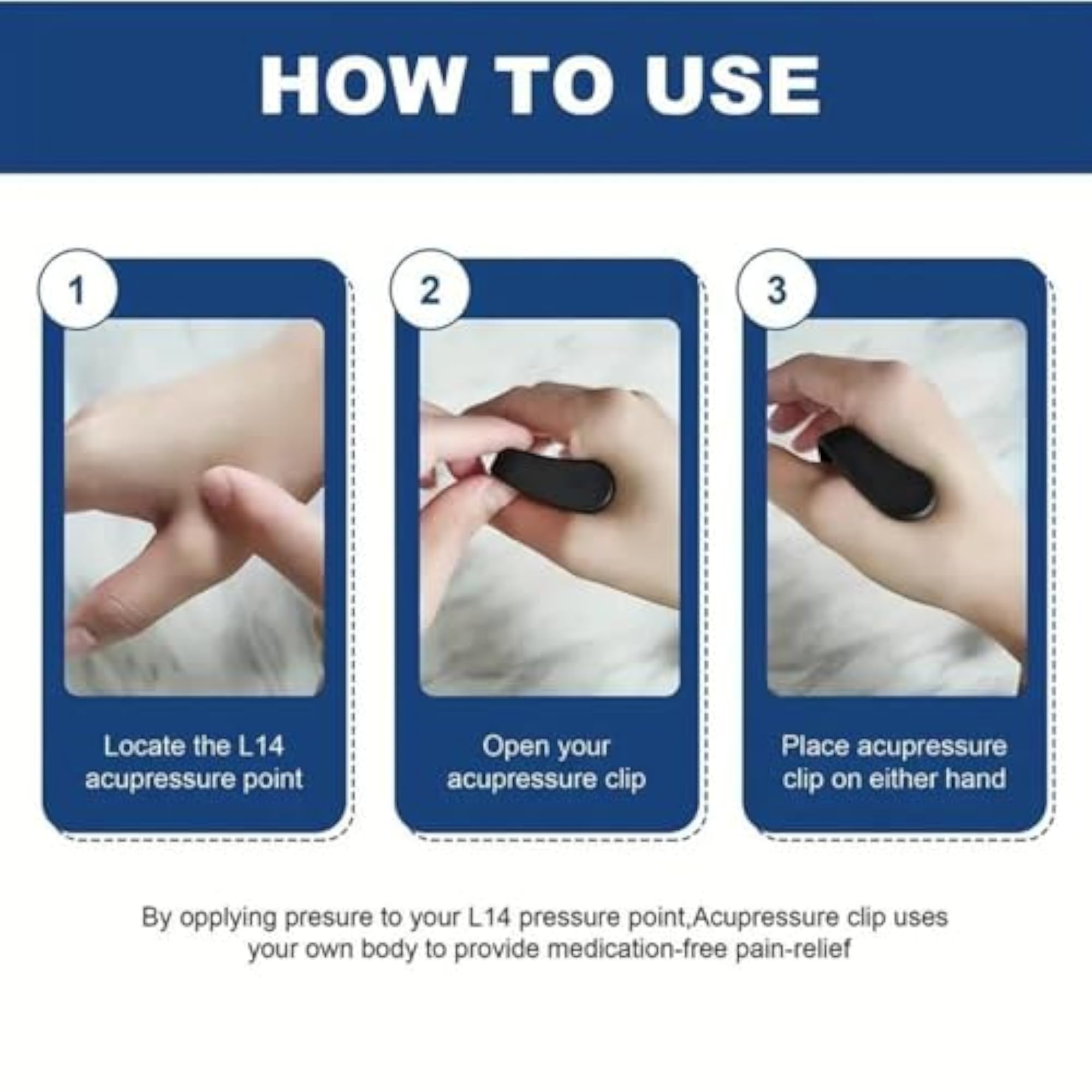 Wearable Acupressure Headache Relief Clip for Stress Alleviation