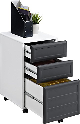 Ameriwood Home Altra Pursuit Mobile File Cabinet, White/Gray