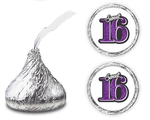 Autocollants Sweet 16 Kisses anniversaire 16 ans - Idéal pour cadeaux d'invités