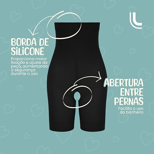 LUPO Kit 2 Short Bermuda Diminui e Modela Empina Bumbum Feminino, 2 Preto, M