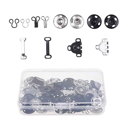 Siming 50 Set BH-Haken-Ösen-Verschluss,Unterwäsche Haken und Augen Schließe, 3 Größen (silber/schwarz) 6 Kare & Kind 50 Paare Nähen Haken und Öse, Sew-On Snaps - Nähen Verschluss Verschluss Klammern Reparatur - BH, Röcke, Hosen, Kleid, Hosen - DIY, Crafting - Metall Snaps Druckknöpfe - Schwarz Silber