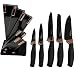 Produktbild Retoo Küchenmesser Set 6-Tlg, Scharf, Messerset gerade Klinge, Kochmesser, Slicer, Brotmesser, Universalmesser, Obstmesser, Gemüsemesser, Küchen Messer, Schälmesser Set, Präzisem Schnitt, Schwarz