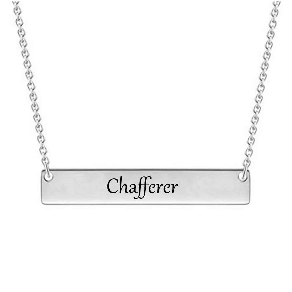 Personalized Bar Necklace Free Engrave Name, Custom Necklace, Charm Jewelry Gift for Women and Men