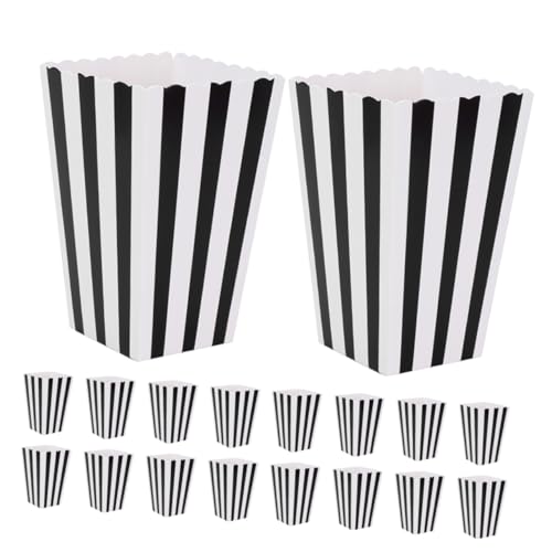 Cabilock 32 Piezas Cajas de Cartón para con Diseño Rayas Negras Recipientes Reutilizables para Fiestas y Cine Fáciles de y Transportar