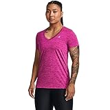 under armour women's ua tech twist v-neck t-shirt, multicolore, l donna