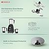 Havells Capture 500W Mixer Grinder 3 Stainless Steel Jars | 21000 RPM High-Speed Motor | Rust-Resistant 304 SS Blades | 1.5L Large Blending Jar | Overheat Protection | 1-Year Warranty (Black)