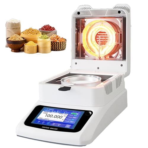 Humidimètre portable pour analyseur halogène, lisibilité de 0,01 %, 3 modes de séchage, 3 options d'arrêt, plage de température 40-230 °C, idéal pour un test rapide dans les aliments et les plantes