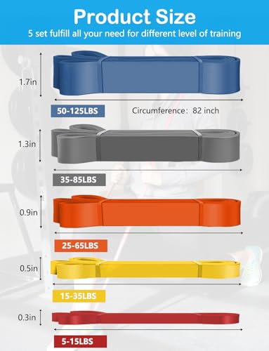 Image of Pull Up Bands, Resistance Bands Set, Exercise Workout Bands for Men & Women, Ideal for Body Stretching, Physical Therapy and Muscle Training