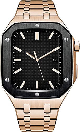 Kit de mod de luxe Royal Oak SCHIK en acier inoxydable pour iWatch 45 mm et 44 mm