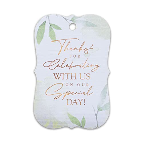 Étiquettes Thank You mariage : lot de 50 pour décoration chic de fête