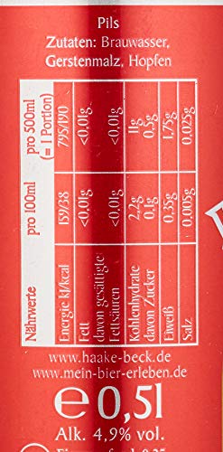 Haake Beck Pils Dosenbier, EINWEG, Pils Bier (24 x 0.5 l Dose)