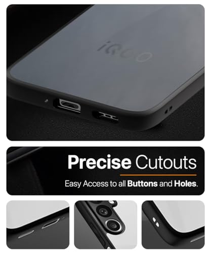 Image of WOW IMAGINE Translucent Hybrid Back Case Cover for iQOO Z10 5G | Vivo T4 5G Smoked Matte Back | Shock Proof 360 Degree Protection | Protective Hard Case - Matte Black
