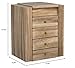 Meangood Jewelry Box Wood for Women, 5-Layer Large Organizer Box with Mirror & 4 Drawers for Rings, Earrings, Necklaces, Vintage Style, Torched Wood