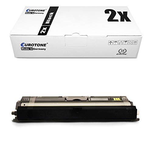 2X Eurotone Toner pour Konica Minolta Magicolor 1600 1650 1680 1690 Wie A0V301H Noir