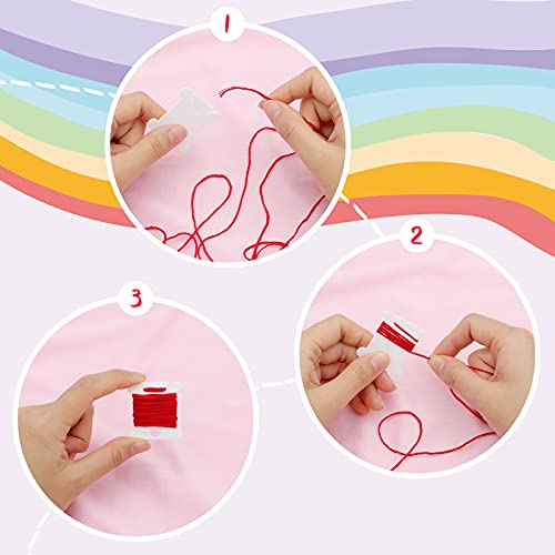 Muzhi XHXBZ-MXRS-01 Embroidery Floss Bobbins, 128 Pcs Embroidery Floss Organizer, Plastic Embroidery Thread Cards For Cross Stitch Thread Holder Sewing Storage thumb #2