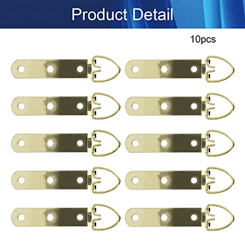 Image of D Ring Picture Hangers 90mm x 15mm Hardware Assortment Kit, for Home Decoration Hanging Clock Paintings Artwork Creative Picture Frame Photo Hanging Solutions Gold Tone 10pcs