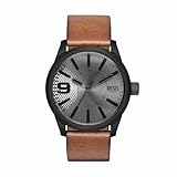 Diesel Men's 'RASP' Quartz Stainless Steel and Leather Casual Watch, Color Brown (Model: DZ1764)