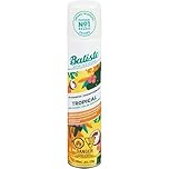 Batiste Dry Shampoo with Tropical Scent 200ml, Fragrance with Hints of Coconut, Jasmine, and Peach to Leave Hair Smelling Great, Instantly Refreshes and Absorbs Grease