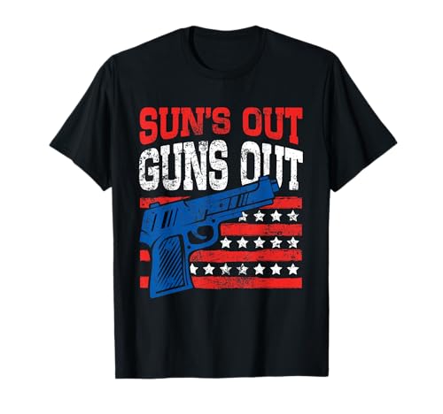 Sun's Out Guns Out American Flag Patriotic Pistol Firearm Women ...