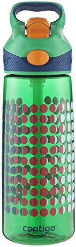 Contigo Kids Water Bottle, Autospout Striker - Reusable Plastic Contigo Water Bottle - Leak and Spill Proof - Ideal for Travel and Activities - Easy-Clean - Dishwasher Safe - India Green, 20 Ounces
