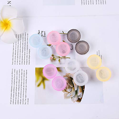 Teemico 60 Pcs Colorful Contact Lens Case Bulk Eye Lense Box Holder Container Soak Storage Travel Kit For Eyes Care,6 Colors (Black, White,Pink,Yellow,Purple,Blue) #TOP5