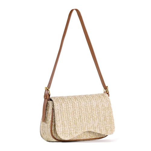 Richeart Straw Purses for Women - Summer Beach Shoulder Purse - Boho Clutch Underarm Bag