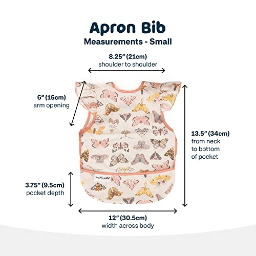 Image of Tiny Twinkle Mess Proof Baby Bib for Girls | Waterproof Toddler Bib for Eating | Baby Apron for Feeding | Machine Washable | Perfect Shower Gift (Flutter, 6-24M)