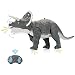 SainSmart Jr. Remote Control Dinosaur Robot Toy 2-in-1 Electronic Walking Dinosaur with Sound, Infrared Control Roaring Dino for 3+ Kids, Triceratops