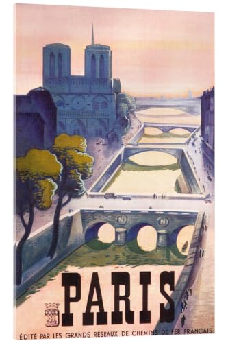 Posterlounge Paris Tableau en verre acrylique