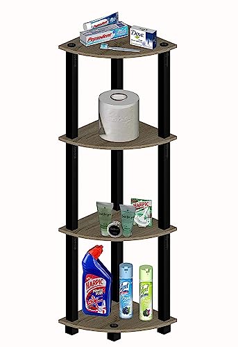 Image of Ash & Roh 4-Tier Corner Display Rack Multipurpose Shelving Unit,Display Rack Shelf, Shelving for Bedroom, Living Room. (H-3.7 Ft | W-2 Ft | D-1 Ft) (4-Tier Corner Rack)