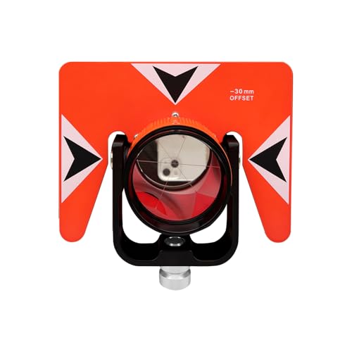 JIEYUEXIN Surveying Metal Single Prism with Soft Bag, 0/-30mm Total Station Prism with 5/8x11 Female Thread for Total Station Surveying