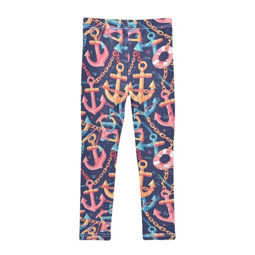 KLL Ocean Themed Simple Anchors Toddler Girls Athletic Leggings Comfortable Full Length Yoga Pants Running2