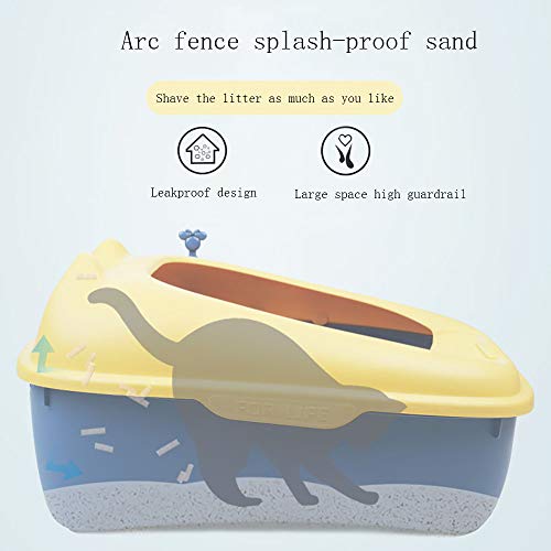 Bandeja grande semitransparente com caixa de areia para vaso sanitário, o corpo principal do grande