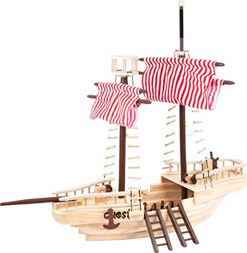 Small Foot 1920 Piratenschiff aus Massivholz, aufwendig gearbeitetes Holzschiff mit vielfältigem Zubehör, bietet enorm… – Bild 3